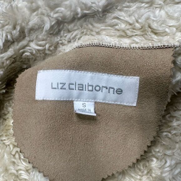 Liz Claiborne 90’s Faux Suede & Sherpa Lined Whipstitch Detail Jacket Size S - Picture 12 of 12